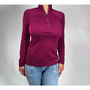 Get Patagonia Womans Top Berry Magenta Long Sleeve Sweater Shirt Size S